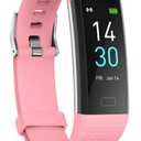 Fitness Tracker with Step/Distance/Calories Counter, Activity Tracker with Heart Rate Monitor, Slim Style Watch IP68 Waterproof, Sleep Monitor Tracker, Pedometer Watch for Women Men (Pink)
