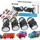 MAGBLOCK 4 Pcs Wheels Set for Hole Magnetic Building Blocks, Not for Non-Hole Magnetic Tiles, Wheel Bases for Kids’ Construction Magnet Toys - Build Trains, Cars, Trucks (Magnets Not Included)