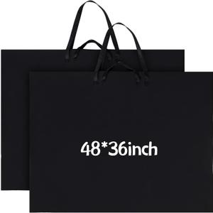 Abbylike 48x36 Inch Art Portfolio Bag Large Waterproof Nylon Carry Case Shoulder Strap Poster Board Painting Drawing Sketch Storage Artist Portfolio for Students Artwork Gift Supplies(Black)