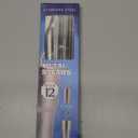 Hiware 12-Pack Reusable Stainless Steel Metal Straws with Case - Long Drinking Straws for 30 oz and 20 oz Tumblers Dishwasher Safe - 2 Cleaning Brushes Included (Silver)