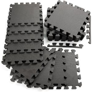 20 Sq Ft Gym Floor Mats (20 Tiles) – High-Density EVA Interlocking Foam Floor Tiles – Puzzle Exercise Mat for Home Gym, Workout Equipment, Weightlifting, Kids Play Area