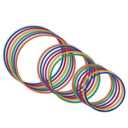 S&S Worldwide No-Knott Hoops Easy Pack - Heavy Duty, Institutional Quality for Hula, Exercise, Games, PE and More - Assorted Colors, 6 Each in 24", 30" and 36" - Pack of 18