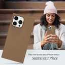 Cocomii - Rectangle Case Compatible with iPhone 12/12 Pro - Soft Touch Silicone, Microfiber Lining, Women Girls Men, Protective Phone Case for iPhone 12/12 Pro 6.1 inch, Golden Brown