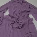 IWEMEK Women Chiffon Muslim Dress Middle East Arabian Robe Islamic Open Front Abaya Long Sleeve Flowy Maxi Cardigan Dress (Large, Purple)