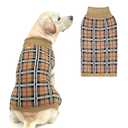 PUPTECK Dog Sweaters for Large Dogs - Fall Classic Plaid Style Puppy Holiday Winter Coat Clothes Warm