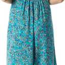Jessica Simpson Women's Sahira Fitted Maxi Dress with Front Slit Standard (Blue, M)