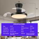 30" RGB Chandelier Fan, Black Modern Fandelier,Dimmable LED Ceiling Fan with Light,6-Speed Reversible,Remote APP Control,for Bedroom Living Room, ceiling-mounted-RGB-30in