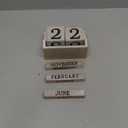 Wooden Perpetual Block Calendar for Desk, Wood Month Date Display Blocks for Teachers, Students, Classroom, Rustic Farmhouse Office Decor, Desk Accessories (5 x 4 In)