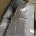 EAST OAK Courtyard Patio Furniture Set, 4-Piece Outdoor Patio Set with Sofa, Removable & Washable Deep Seating Cushion, Tempered Glass Table, Outside Patio Conversation Sets, Black & Grey