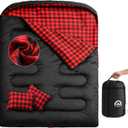 Swtmerry Double Sleeping Bag for Adults with 2 Pillows, Big&Tall XL Queen Size Sleeping Bag for 2 Person, Waterproof 2 Person Sleeping Bags for 3 Seasons,Cold Weather&Warm,Camping,Hiking & Backpacking