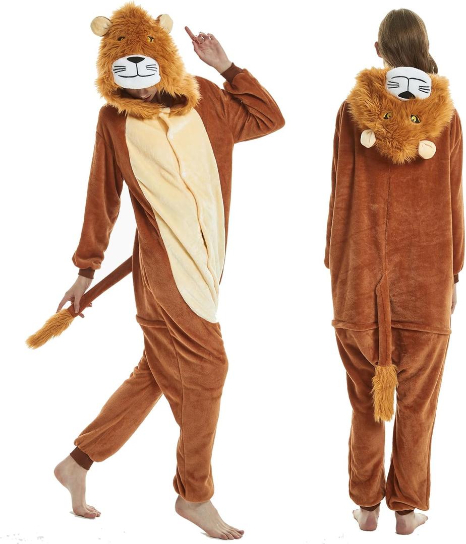Lion Onesie Adult Tiger Onesie Adult Pajamas for Man Women (Small)