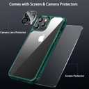 Amizee Compatible with iPhone 11 Pro Max Case [Military Grade Protection] with Screen Protector and Camera Lens Protector Crystal Clear Back Slim Phone Case for iPhone 11 Pro Max - Green