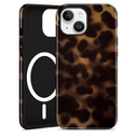 Jusy Compatible with MagSafe Brown Tortoise Shell Print Phone Case for iPhone 13/14, Amber Trendy Luxury Magnetic Soft TPU and Hard PC Protective Phone Cover for Women Girls - Tortoise Shell