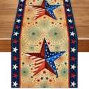 4th of July Table Runner Stars and Stripes Patriotic Table Runners Memorial Day Decor American Flag Independence Day Kitchen Dining Table Runners Indoor Outdoor Party Table Decorations 13 x 72 Inch