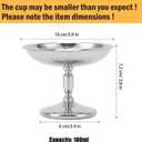 4Pcs Ice Cream Cup, 100ml Vintage Stainless Steel Serving Dessert Bowls Cups Sauce Bowls Mini Round Footed Yogurt Snack Candy Cups for Salad Fruit Pudding, 2.8in