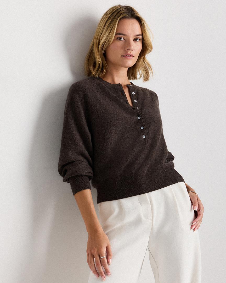 Women's Half Button Down Pullover Knit Sweater Casual Henley Long Sleeve Tunic Tops Loose Fit Trendy Outfits, M