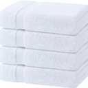 Wealuxe White Bath Towels 27x54 Inch, Cotton Towel Set for Bathroom, Hotel, Gym, Spa, Soft Extra Absorbent Quick Dry 4 Pack