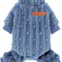 Dog Sweater for Small Dogs, XXS Dog Sweaters Turtleneck Doggie Pajamas Jumpsuits, Small Doggy Clothes Girl Boy, Cold Weather Puppy Onesie Outfits Yorkie Chihuahua Apparel, Blue, XXS