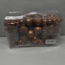 100ct Christmas Balls Tree Ornaments, Shatterproof Christmas Tree Decorations Set with Reusable Hand-held Gift Package for Holiday Xmas Tree Decor (Brown)