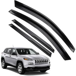 Rain Guards for Jeep Cherokee 2014-2023, Tape-on Side Window Deflectors for Jeep Cherokee, Window Visors for Jeep Cars, for Jeep Car Accessories, 4 pcs (For Cherokee 14-23)