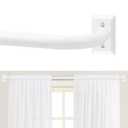 TANGWIN White Wrap Around Curtain Rods 72 to 144 Inch:Blackout Heavy Duty Adjustable Window Curtain Rod for Bedroom Kitchen,Modern Decorative Curved French Metal Single Drapery Rods Easy Install,White
