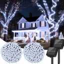 Brightever Solar String Lights for Outside, 2-Pack Total 92FT 240 LED Solar Powered Fairy Lights IP65 Waterproof, Outdoor String Light for Patio, Yard, Tree, Balcony, Garden Decorations, Cool White