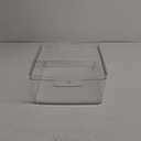 Isaac Jacobs Clear Storage Bins w/Cutout Handles, Plastic Organizer for Home, Office, Kitchen, Fridge/Freezer, Bathroom, BPA Free, Food Safe