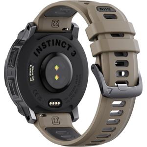 ANCOOL for Garmin Instinct/Instinct 2 Watch Band, 22mm Soft Silicone Replacement Watch Strap Compatible with Instinct 3 45mm/E 45mm/Solar/Tactical/Tide/Esports(Brown/Black)