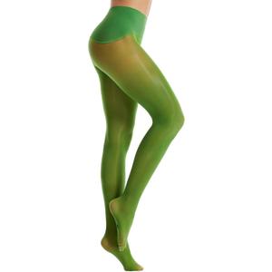 Frola Oil Shiny Stockings Pantyhose 360Seamless Crotch High Waist Smooth Tights for Women (M)