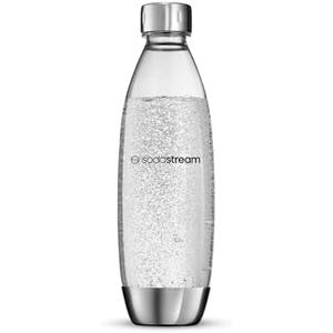 SodaStream 1 Liter Single Fuse Metal Bottle, Silver