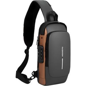 Unisex Anti-Theft Sling Bag with USB Port, Water-Resistant Crossbody Chest Backpack for Travel & Work