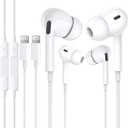 Lightning Headphones with Cable, Pack of 2, In-Ear Headphones Compatible with Apple iPhone 14/13/12/11/X/Pro/Pro Max iPad