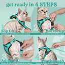rabbitgoo Cat Harness and Leash for Walking, Escape Proof Soft Adjustable Vest Harnesses for Cats, Easy Control Breathable Reflective Strips Jacket, Emerald, M