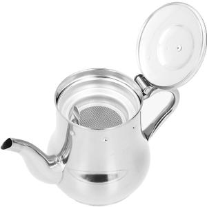 Stainless Steel Teapot, 500ml Tea Pot with Removable Filter Proof Oil Strainer Stovetop Tea Maker Proof Oil Strainer Pot For Hotels Restaurants Homes (Original Color)