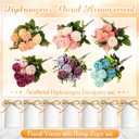 Wavwavw 6 Sets Flower Centerpieces for Tables Decor Artificial Hydrangeas with Vase and Hemp Rope Floral Arrangement Faux Flowers Fake Hydrangea Bouquets for Table Wedding Home Office Party