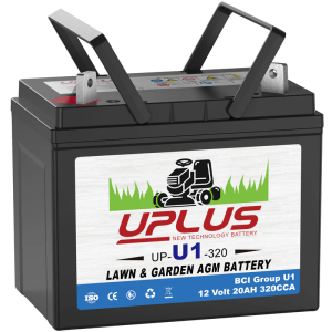 UPLUS | 12V 320 CCA AGM Lawnmower Battery | Group U1 Battery for Mower, Tractor - Compatible with Husqvarna, John Deere, Toro, Cub Cadet, Craftsman