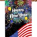 2 x New Years Flag,Happy New Year Garden Flag 28 x 40 Inch Happy New Year House Flag for Greettings or Decoration