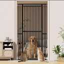78.8" Extra Tall Cat Gate, 32.8-37.4" Wide Tall Dog Gate for Doorways/Hallways, NO Drilling Pressure Mounted Pet Gate for Stairs, Studio, Kitchen (Black)
