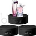 Hoteam Turner Cup Rotating Display Stand for Epoxy Glitter Tumbler Display Turner 360 Degree Tumbler Spinner Automatic Spinning Rotating Platform Mute Photography Turntable(Black,3 Pcs)