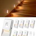 GOODEA Rechargeable Motion Sensor Night Lights for Stairs, Magnetic Stair Lights Indoor, Warm Dimmable Night Light for Hallway,Bathroom,Bedroom,Closet(8Pack)