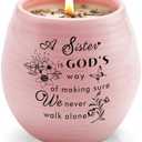 Sister Birthday Gifts, Sisters Christmas Gifts from Sister, Handmade Ceramic 8oz Soy Wax Lavender Scented Candles, Sisters Candle Gift for Soul Sisters Best Friend BFF Bestie