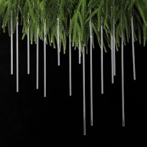 Yungyan 50 Pcs Glass Icicle Ornaments for Winter Tree 11.75" 9.75" 7.75" 5.75" 3.75" Icicles Hanging Ornament Set Various Glass Crystal Ornaments Decor for White or Silver Winter