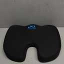 Everlasting Comfort Doctor Recommended Memory Foam Seat Cushion for Office Chairs & Car - Ergonomic Office Desk Accessories - Cushions for Tailbone Pain Relief, Sciatica (Black, Large)