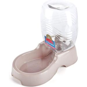 Flexzion Automatic Gravity Pet Waterer for Cat & Dog - Non-Skid & Easy-Clean Auto Replenish Water Dispenser Drinking Bowl (1/4 Gallon/ 900ml), Beige (1/4 Gallon (900 ml))
