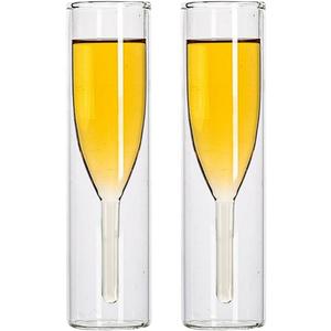 Zerodeko Double Wall Glasses Set of 2 Stemless Insulated Goblets 7.48In for Beach Theme Party Home Bar Wedding Entertaining