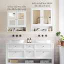 VASAGLE Bathroom Cabinet with Mirror, Wall Cabinet with 2 Mirrored Doors, Adjustable Shelf, Open Compartment, Wall-Mounted, 5.1 x 22.2 x 23 Inches, White ULHC002