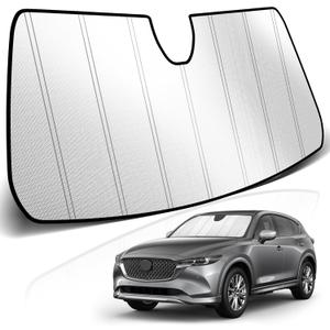 KUST Windshield Sun Shade for Mazda CX-5 2018-2025 Foldable Thicken Window Sunshade UV Protection Keep Cool Sunshield Easy Install Sun Visor Accessories Aluminum Film