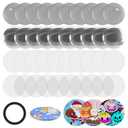 100 Pieces 75 mm 3 Inch Blank Button Maker Supplies for Button Maker Machine Round Badge Pin Button Parts, Includes Metal Button Pin Back Cover, Metal Shell, Clear Film, Gasket, Blank Paper