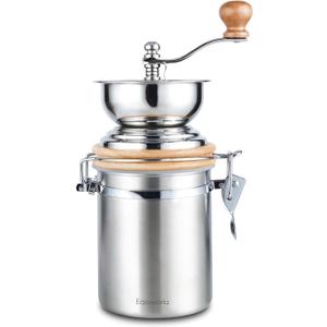 Easyworkz Manual Coffee Grinder - Adjustable Settings, Airtight Canister - Coffee Bean Mill Tool for Kitchen, Hand Crank Coffee Grinder