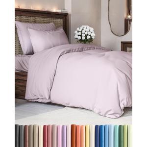 Duvet Cover Twin/Twin XL Size - Extra Soft Twin/Twin XL Size Duvet Cover - Lightweight, Breathable & Cozy w/ Zipper Closures and Ties - 68" x 90" Inches - (Light Lavender) Comforter Not Included